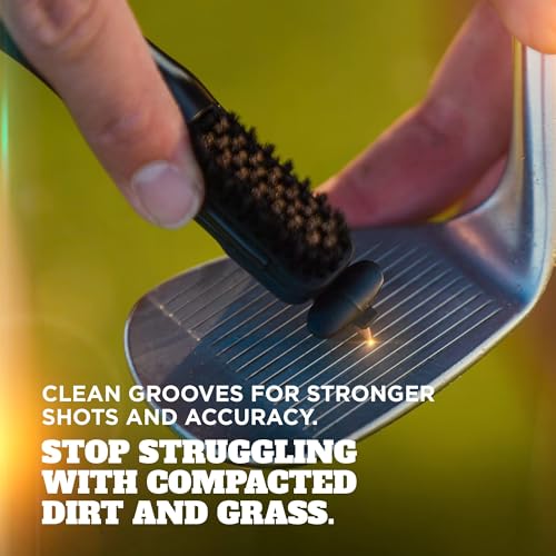 Golf Club Cleaner Brush with Ergonomic Grip & 2.5 ft Cord - Orange