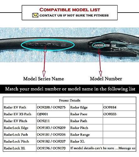 Replacement Nose Pads for Oakley Radar EV Path - 2 Pcs Black Standard Fit