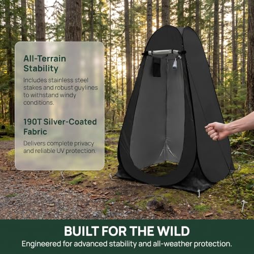 RUIGdye Extra-Tall Waterproof Portable Privacy Shower Tent for Camping & Outdoor Use
