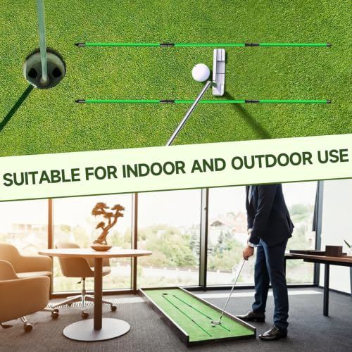 Collapsible Golf Alignment Sticks - 48" Green, 2 Pack with Case