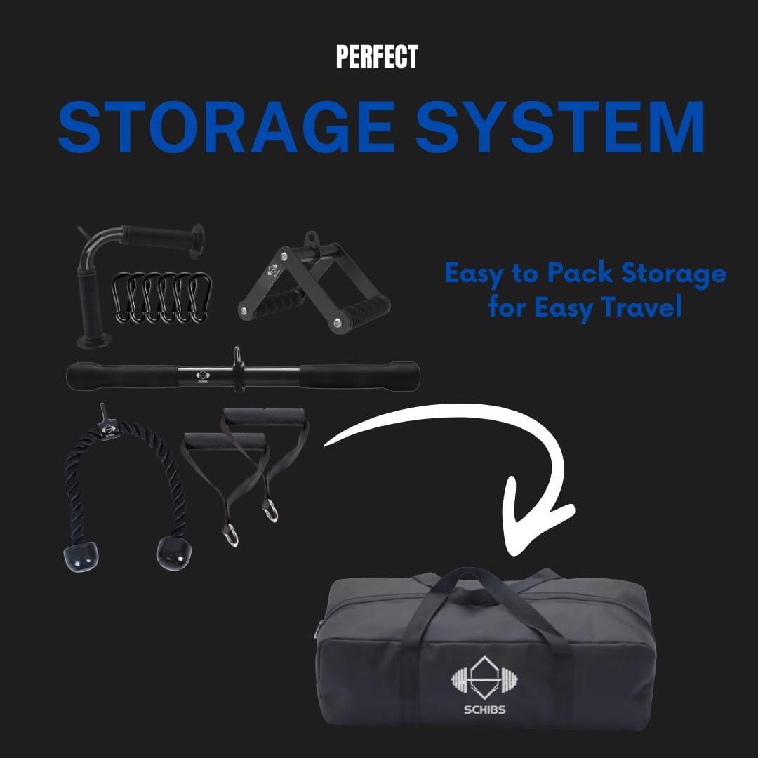 Skiennix Cable Machine Attachment Set - LAT Pulldown Accessories for Home Gym Workouts