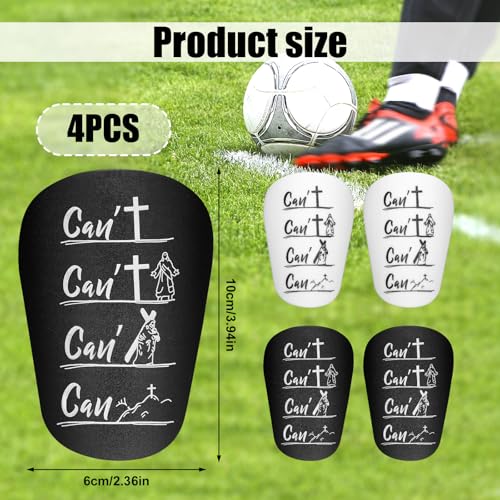 Miniature Soccer Shin Guards - PBT & EVA, 10x6cm - White & Black