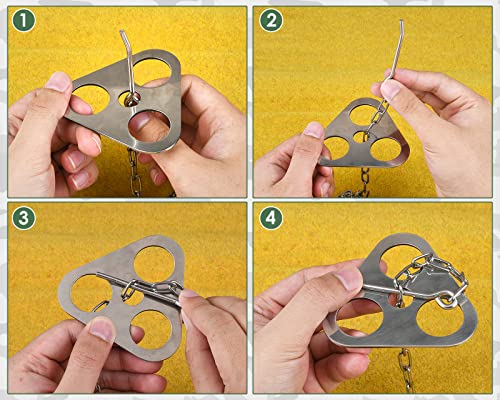 Stainless Steel Campfire Tripod Plate - 4 x 4 x 1 in for Outdoor Cooking