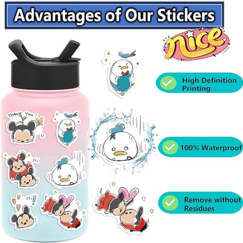 50-Piece Waterproof Vinyl Sticker Set - Style E