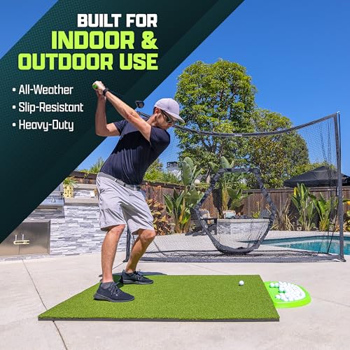 Elite Golf Hitting Mat - 5' x 4' 15mm Turf for Indoor & Outdoor Practice