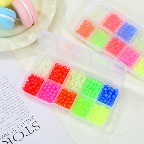 5mm Glow in the Dark Fishing Beads - 500 pcs, 10 Colors