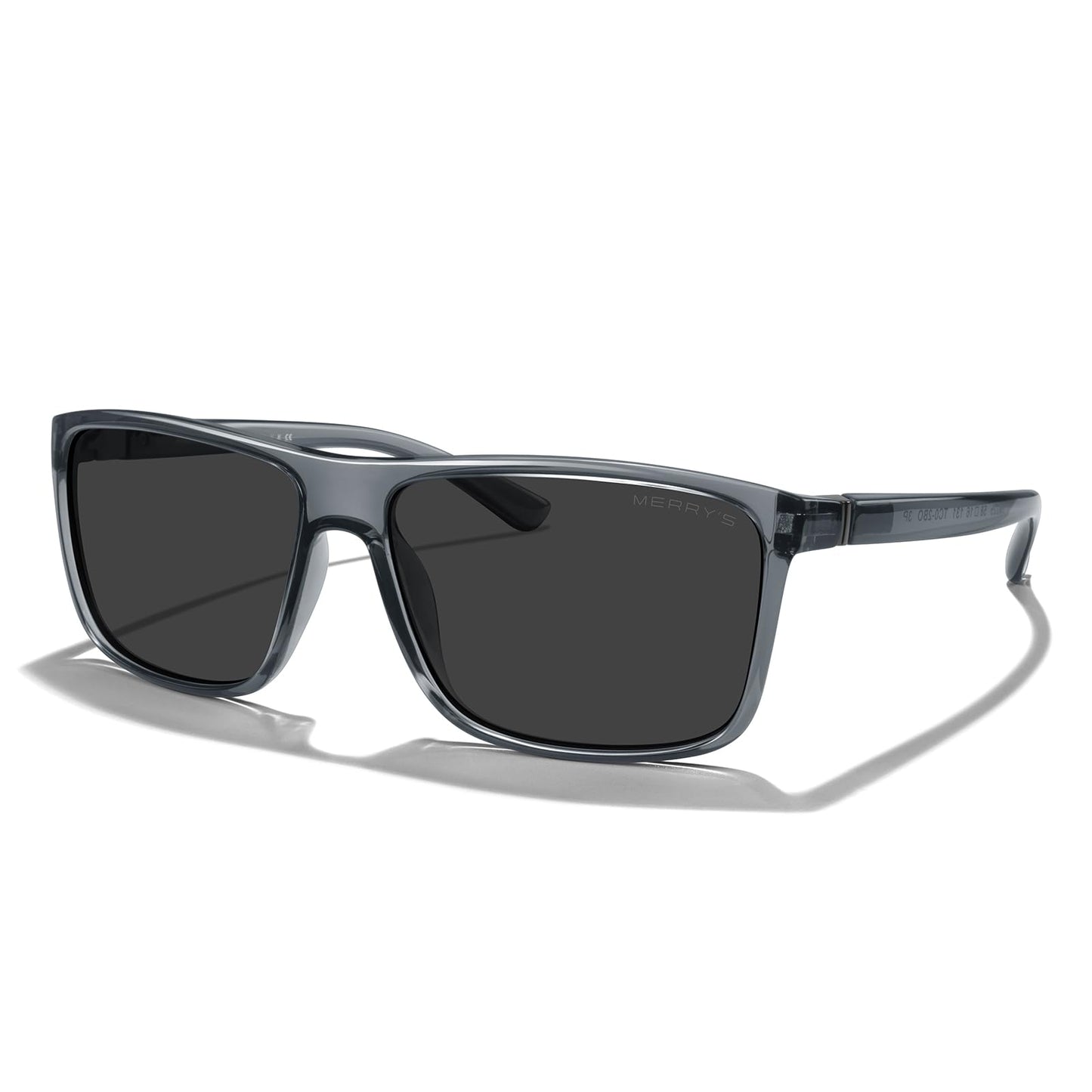 MERRY'S Rectangular Polarized Sports Sunglasses for Men Women Cycling Driving Fishing UV400 Protection S8225
