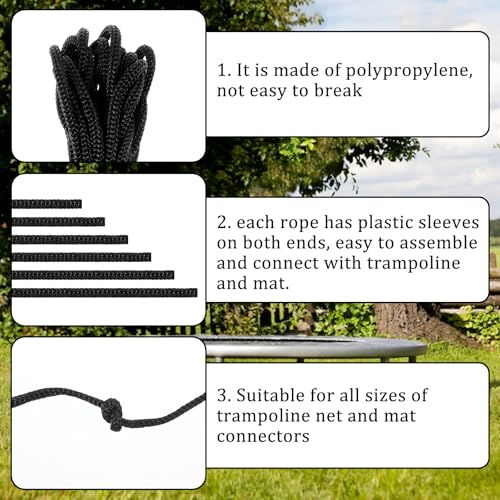 Trampoline Net Connection Rope - 6 Pieces, 16 Feet, Nylon