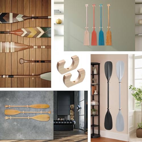 Wooden Paddle Hanger Rack - 4 Pack Clear Varnish Storage