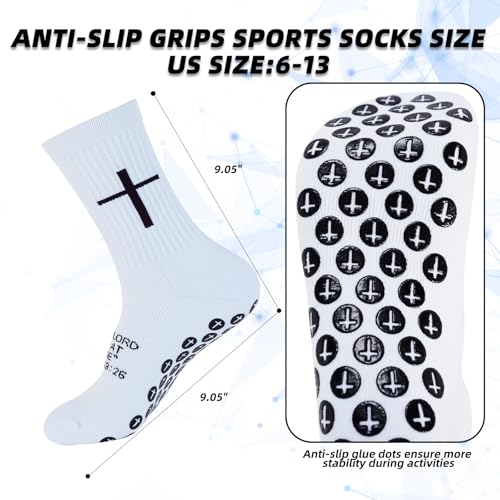 Non-Slip Soccer Grip Socks - Breathable Athletic Sports Socks, US 6-13