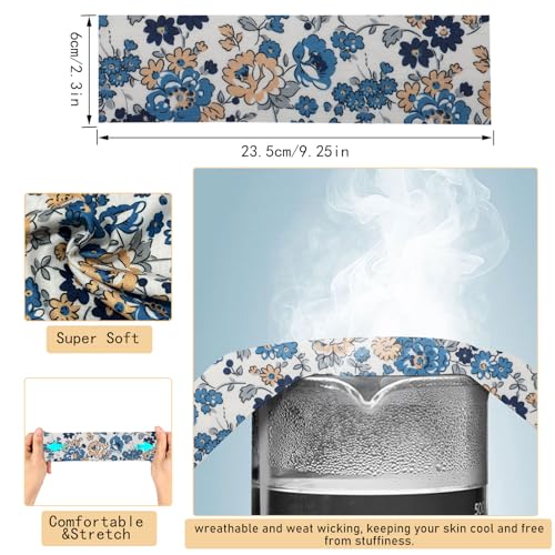 Floral Headbands for Women - 7 Pack Non-Slip Cotton Hair Bands