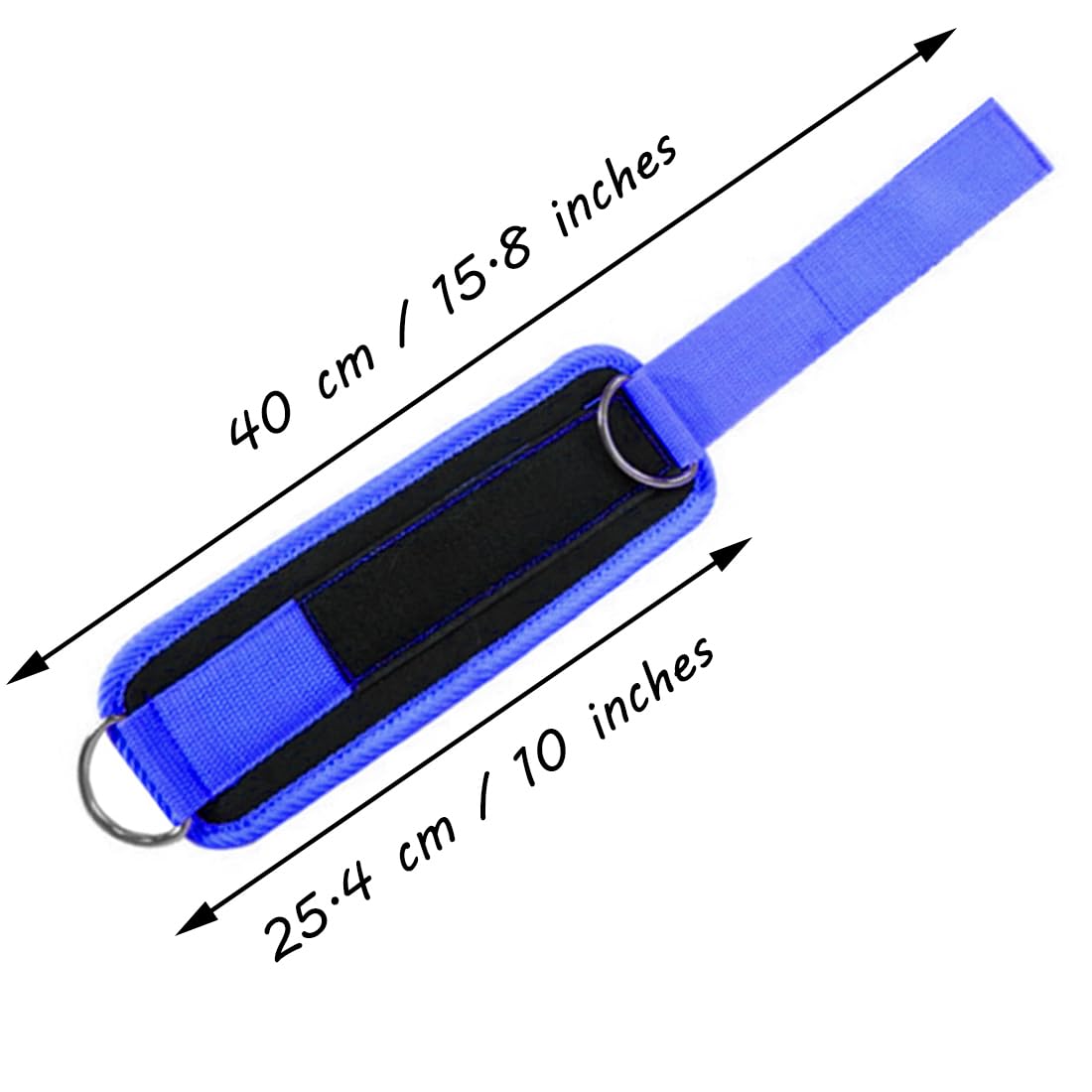 EastyGold Ankle Straps Ankle Bands Wrist Cuffs Padded Straps Adjustable Fitness Glute Kickback D-Ring for Cable Machine Gym Foot Leg Training Brace Support 1 Pair (Blue)