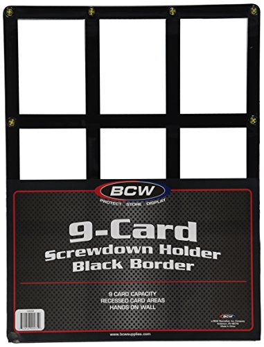 Wall Mountable Trading Card Display Frame for 9 Cards