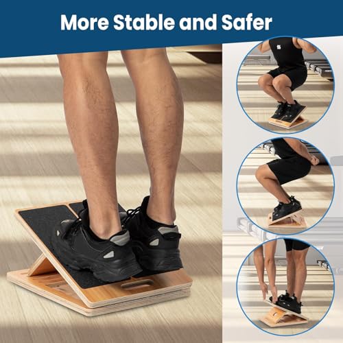 Adjustable Wooden Slant Board - 13-Inch Wide, 5 Angles, Large