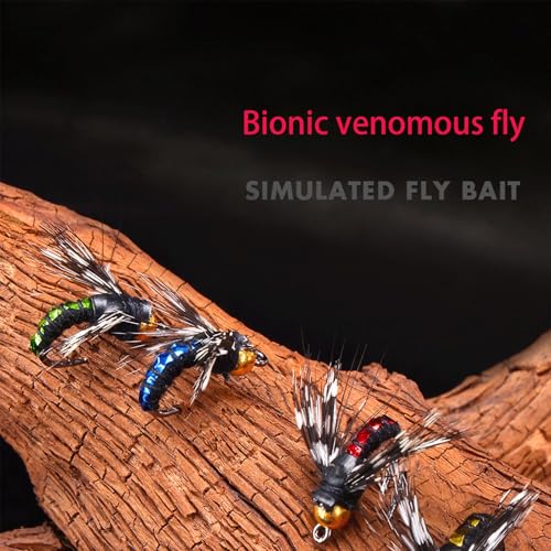 Fly Fishing Lures Kit - Bionic Venomous Fly Assortment for Freshwater & Saltwater