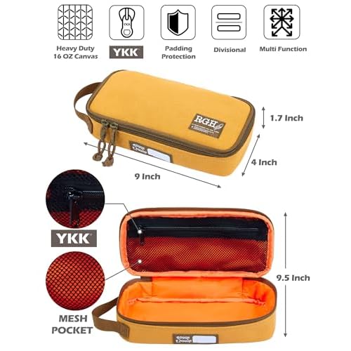 Rough Enough Small Tool Bag Pouch Canvas Portable Tool Box Organizer Case with Zipper Handle for Motorcycle Road Bike Electricians