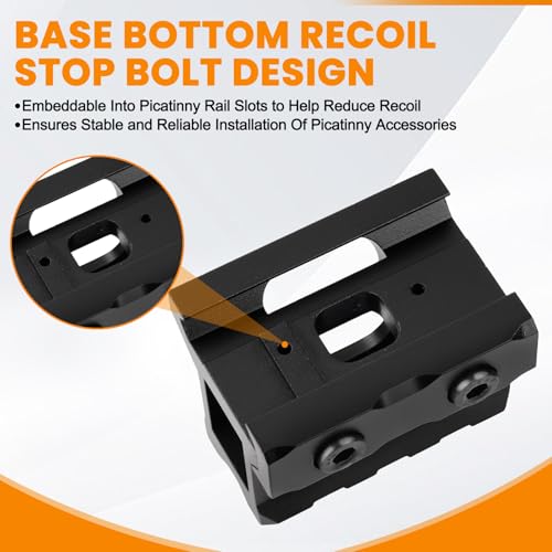 1-Inch Picatinny Riser Mount with 3 Slots for Scopes & Optics
