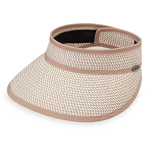 Wallaroo Women's Charlie Sun Visor - Wide Brim, Packable & Adjustable Medium/Ivory/Taupe