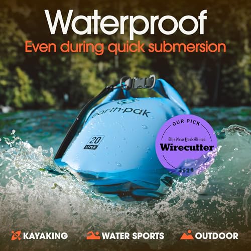 Earth Pak 10L Light Blue Waterproof Dry Bag with Phone Case - Kayak & Water Sports Gear