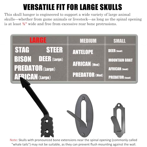 European Mount Skull Hanger Kit - 5.28" Heavy Duty Steel - Pro Size