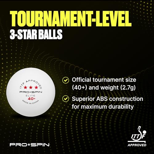 3-Star Table Tennis Balls - ITTF Approved 40+ ABS Ping Pong Balls (Pack of 3)