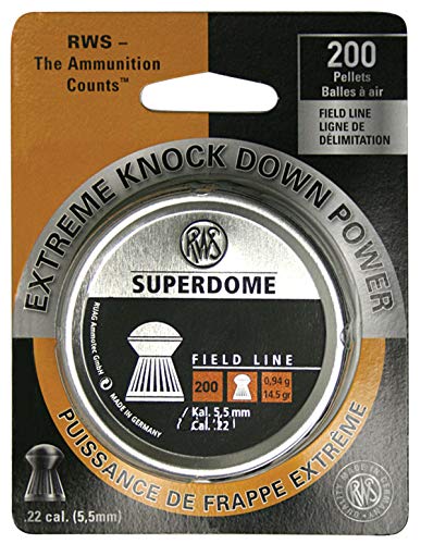 RWS Superdome .177 Caliber Pellet Gun Pellets - 300 Count, 8.3 Grains, .22 Caliber