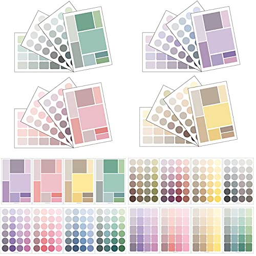 Colorful Decorative Sticker Set - 16 Sheets of Dots & Squares