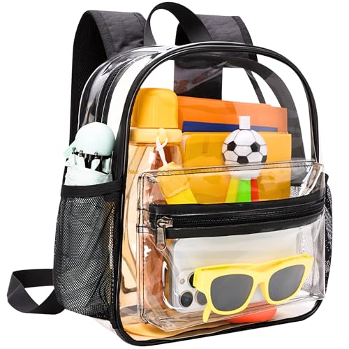 Clear Stadium Backpack, 12x11x6 Inch Event Approved Bag with Padded Straps