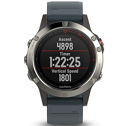 Garmin Fenix 5 Multisport GPS Watch - Silver & Granite Blue Band