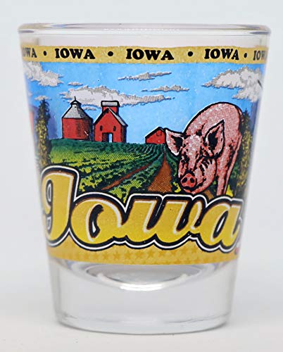 Iowa State Wraparound Shot Glass - Souvenir Drinkware, Collectible Gift