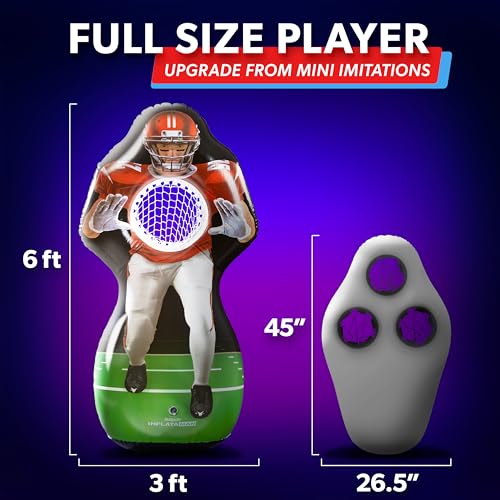 Inflatable Football Challenge Game Set - Includes 4 Footballs & Scoreboard