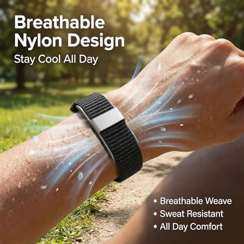 Nylon Replacement Strap for Hume Band - Black Adjustable Sport Wristband