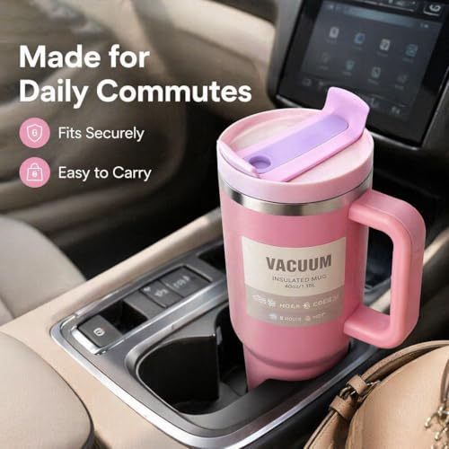 2 Pack 40 oz Stanley Quencher Lid Replacement – BPA-Free, Splash-Resistant, Dustproof, Fits Stanley Cup