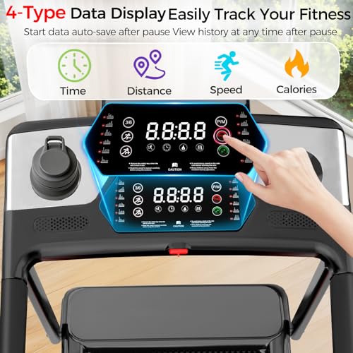Foldable Treadmill for Home - 3-in-1 Walking Pad with Incline - Silver Black1