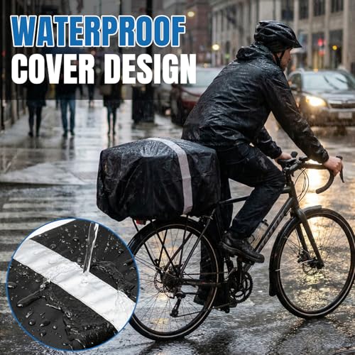 Foldable Rear Bicycle Basket with Waterproof Cover & Shockproof Lined Bag