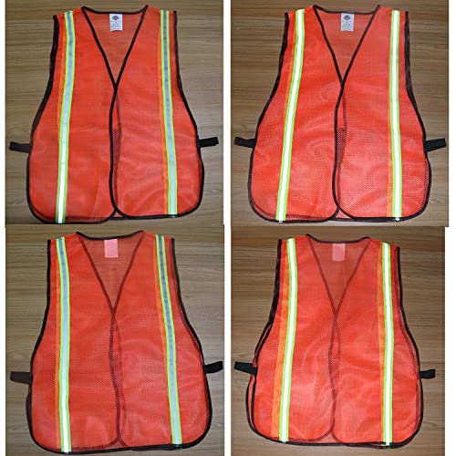 Dazonity Safety Vests,10pcs,Mesh,High Visibility Reflective Strips, Fit for Men & Women, Work, Construction,Surveyor, Parking,Warehouse,Volunteer, Crossing Guard, Road