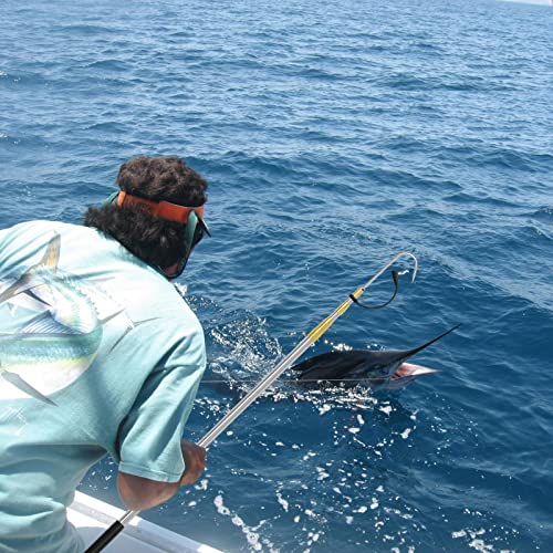 Gold Telescopic Fishing Gaff with Sharp Spear Hook – Adjustable Stainless Steel Handle