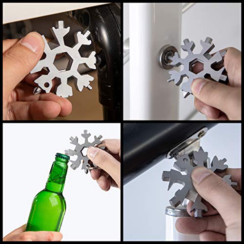 18-in-1 Snowflake Multitool - Portable Stainless Steel Pocket Tool - Black