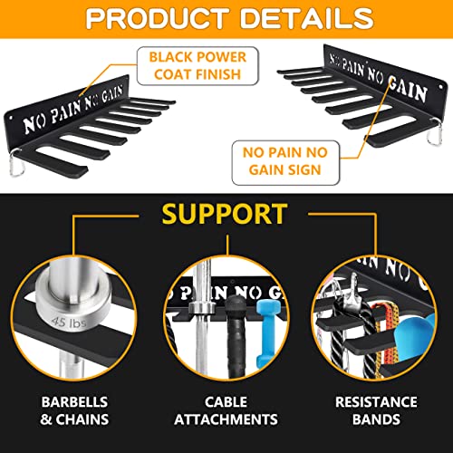 Heavy-Duty Wall-Mounted Gym Rack - NO PAIN NO GAIN Organizer