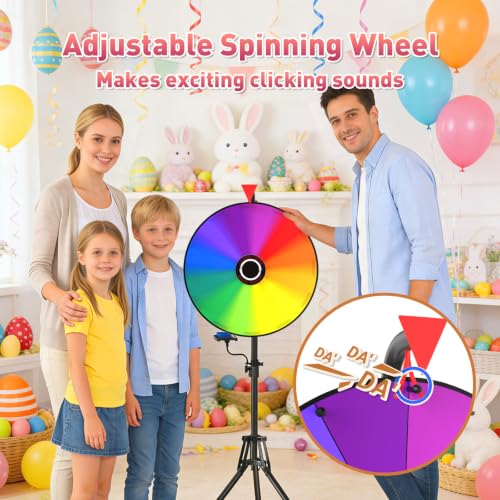 20-Inch Spinning Prize Wheel with Stand - GSOW, Adjustable 47-61in