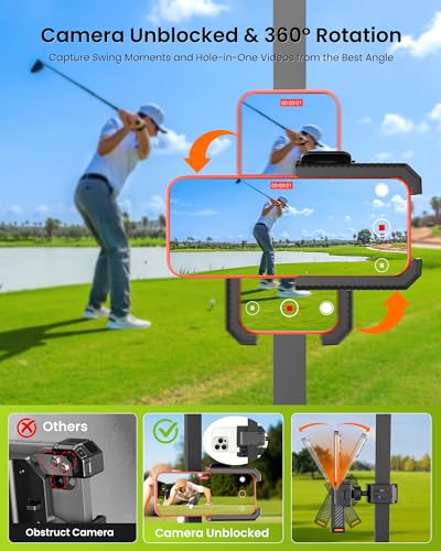Golf Cart Phone Holder Mount - Black & Orange - Quick Install