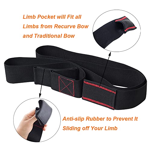 Archery Bow Stringer Tool for Recurve & Longbow - Black