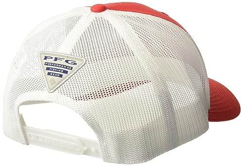 Columbia Unisex PFG Hooks Mesh Snap Back - High, Red Spark/White, One Size