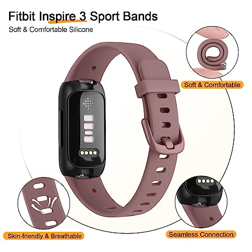 Vancle 4 Pack Bands Compatible with Fitbit Inspire 3 for Women Men,