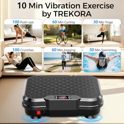 Vibration Plate Exercise Machine for Weight Loss - Black