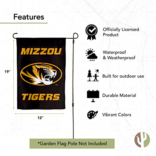 Desert Cactus University of Missouri Garden Flag Black 12x18 Outdoor Polyester