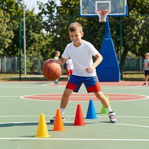 30 Pack 9-Inch Plastic Training Cones - Indoor & Outdoor Agility