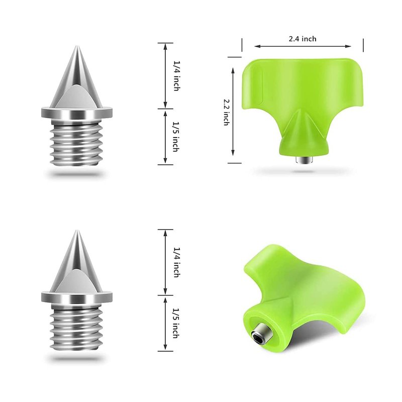 SUIGREOY 1/4 Inch Track Spikes,60 Pieces Lighter Weight Shoe Spikes Replacements with Spike Wrench for Sports Running Track Shoes,Used for Track and Field Sprinting or Cross Country (Silver)