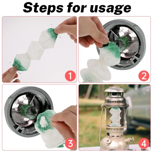 3-Layer Propane Lantern Mantles Set with Clips - 6 Pcs
