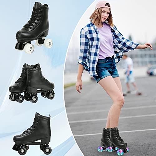 Premium Adjustable Roller Skates - Flash Wheel, Size 38